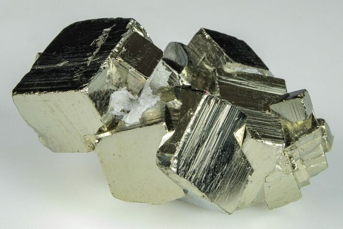 Shiny, Cubic Pyrite Crystal Cluster - Peru #195720